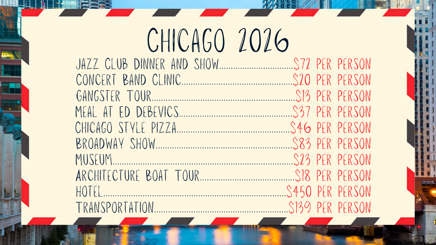 Sponsor a Student Experience - Chicago Trip 2026